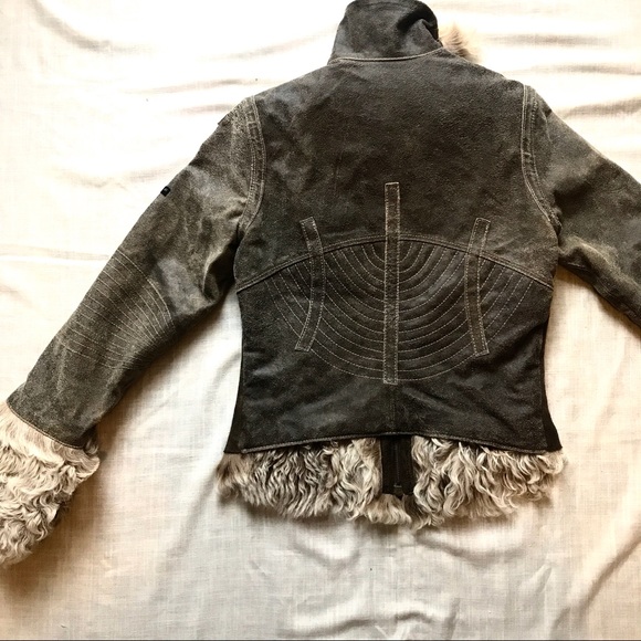 firetrap Jackets & Blazers - Leather and ombre Fur Jacket